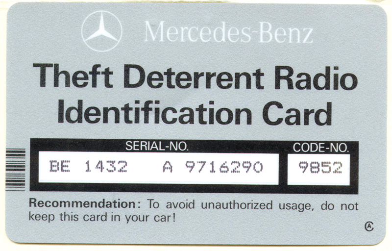 Locked Mercedes-Benz Radio Code - Automotive Tech Info