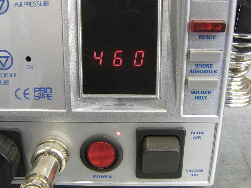 460F is the ideal temperature for soldering with 60/40 solder.