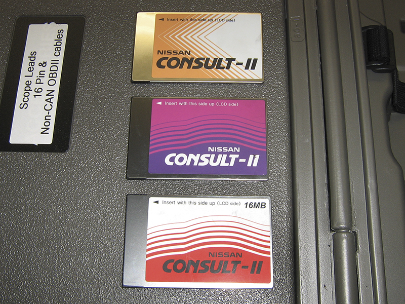 Top to bottom: Programming card (orange), NATS card (purple), Diagnosis card (red).