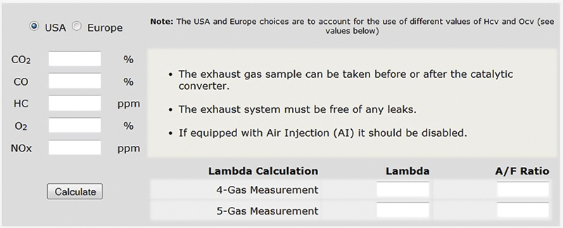Lambda calculators are useful if your gas analyzer does not display air fuel ratio.