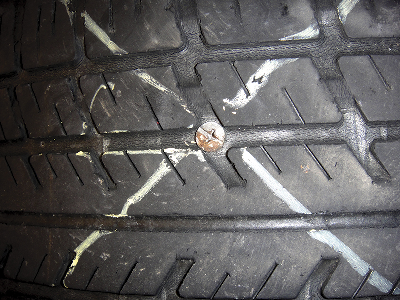 Mark the source of the leak before removing the tire from the rim. Some injuries can be hard to find again once the tire has been removed and there is no way to add air.