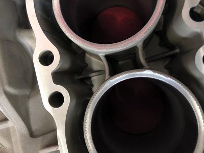 Lokasil-cylinder-bonded-to-engine-during-casting