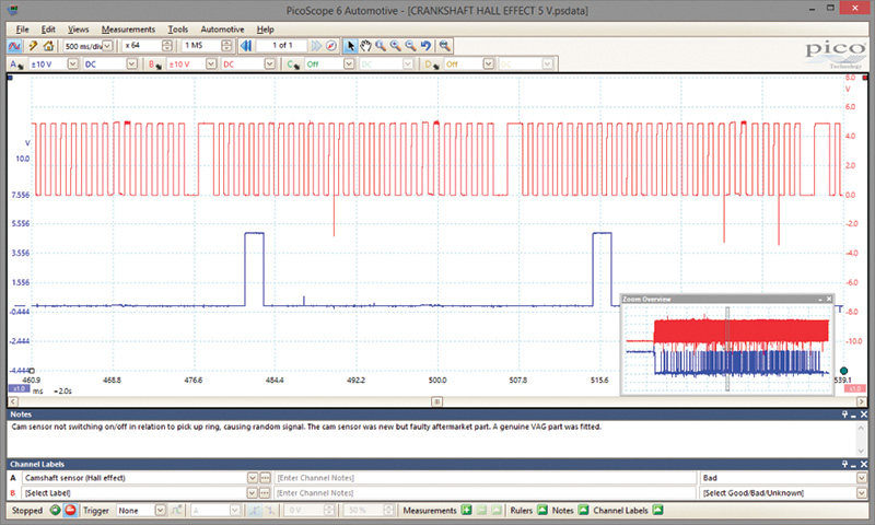 Hall-effect-waveform-crankshaft-position-sensor